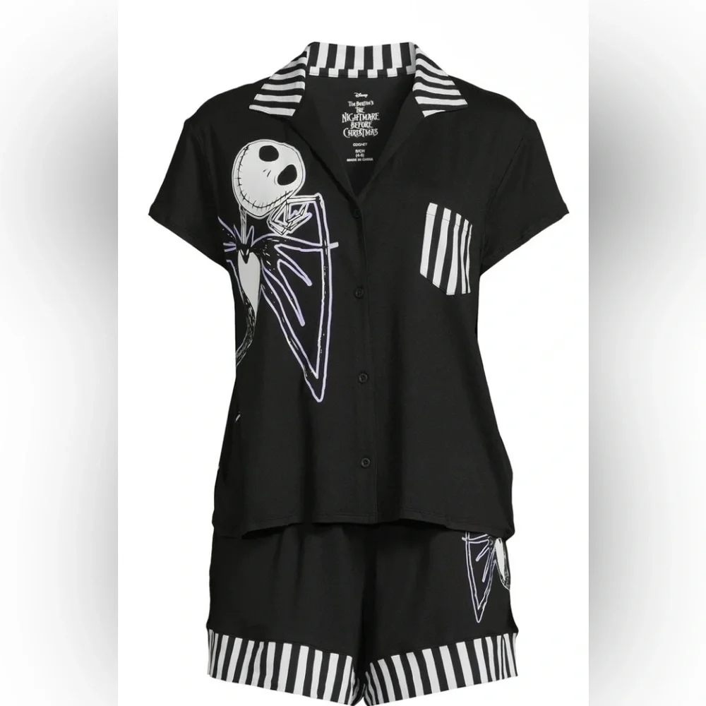 Disney Nightmare Before Christmas Women's Top and Shorts Pajama Set 2-Piece XS - Picture 3 of 10